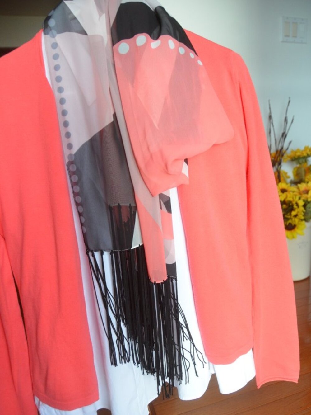 ESPRIT Sweater and Mary Kay Scarf w long tassels